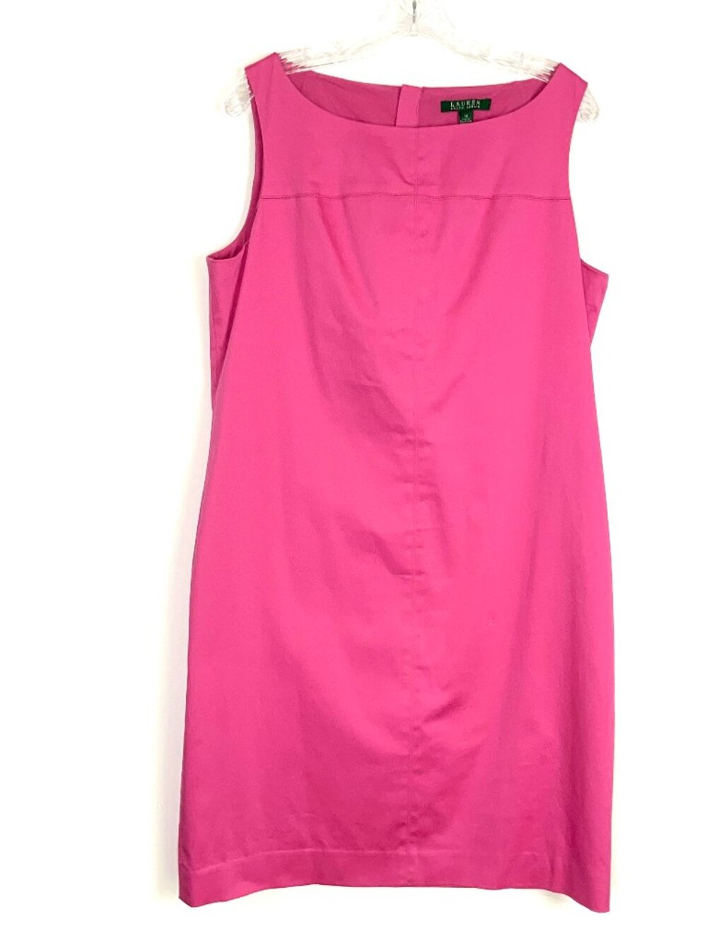 Lauren Ralph Lauren Charlotte Pink Sleeveless Shift Dress Size 14 - Picture 10 of 16